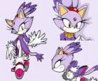 Blaze Cat, принцессы и один из друзей Sonic
